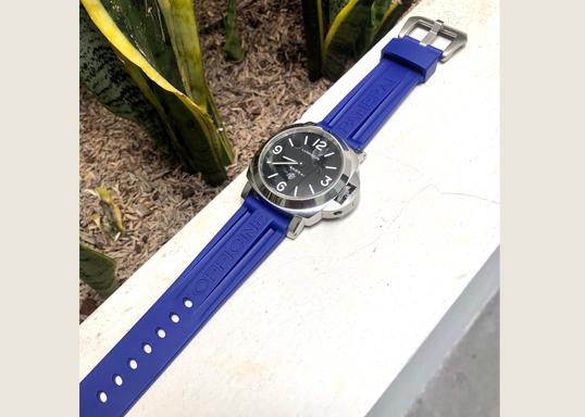 Electric Blue Logo Panerai Gunny Straps for Audemars Piguet